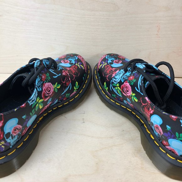 Dr. Doc Martens Airwair Rose Skull Mary Jane Shoes - Picture 5 of 6